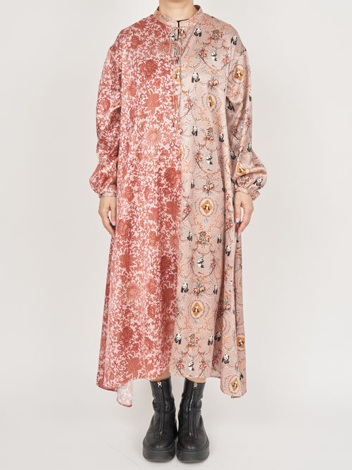 【受注商品】panda printed dress・BEIGE×PINK