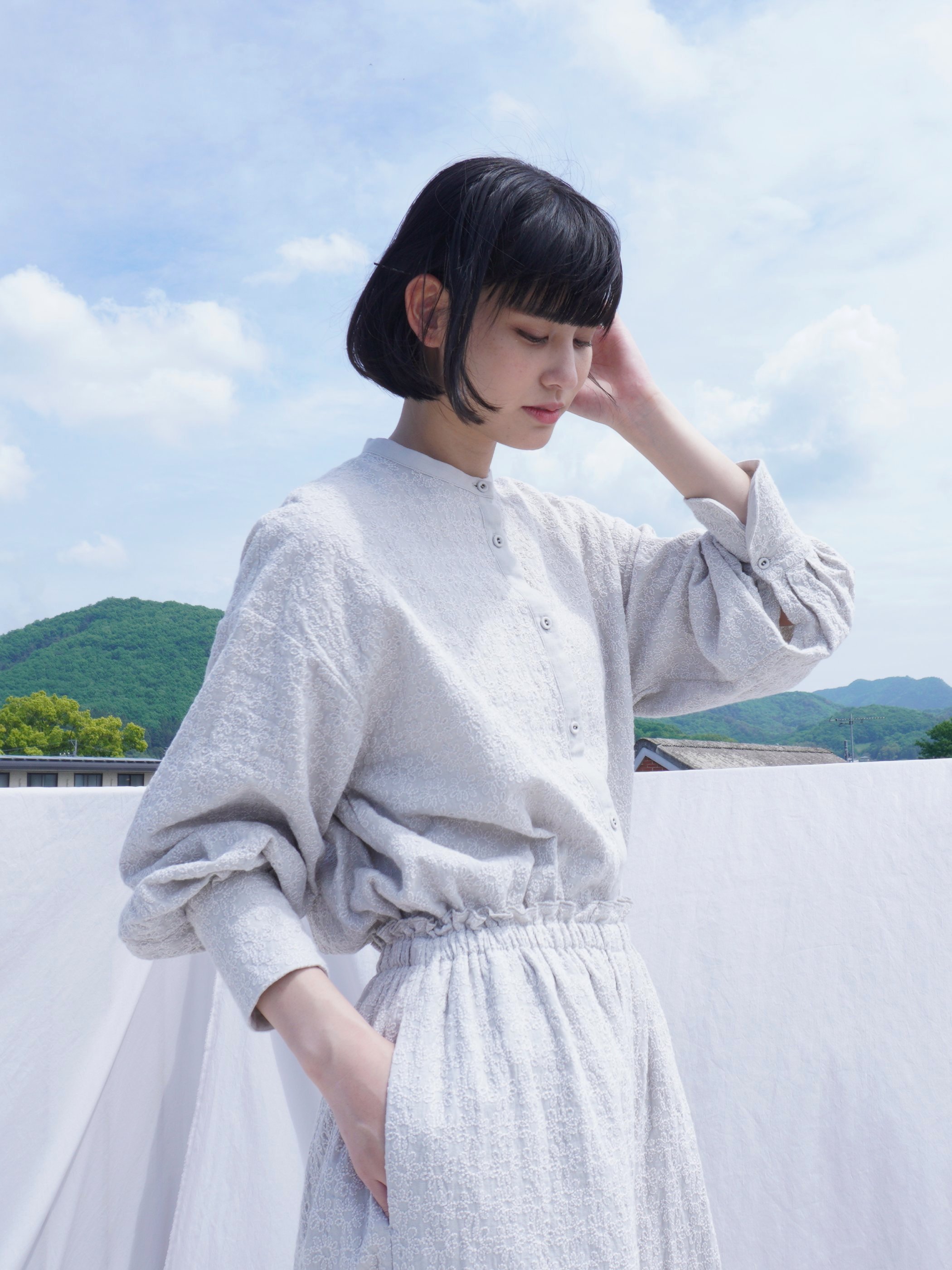 【予約】花刺し子 embroidery blouse - qiri official online store