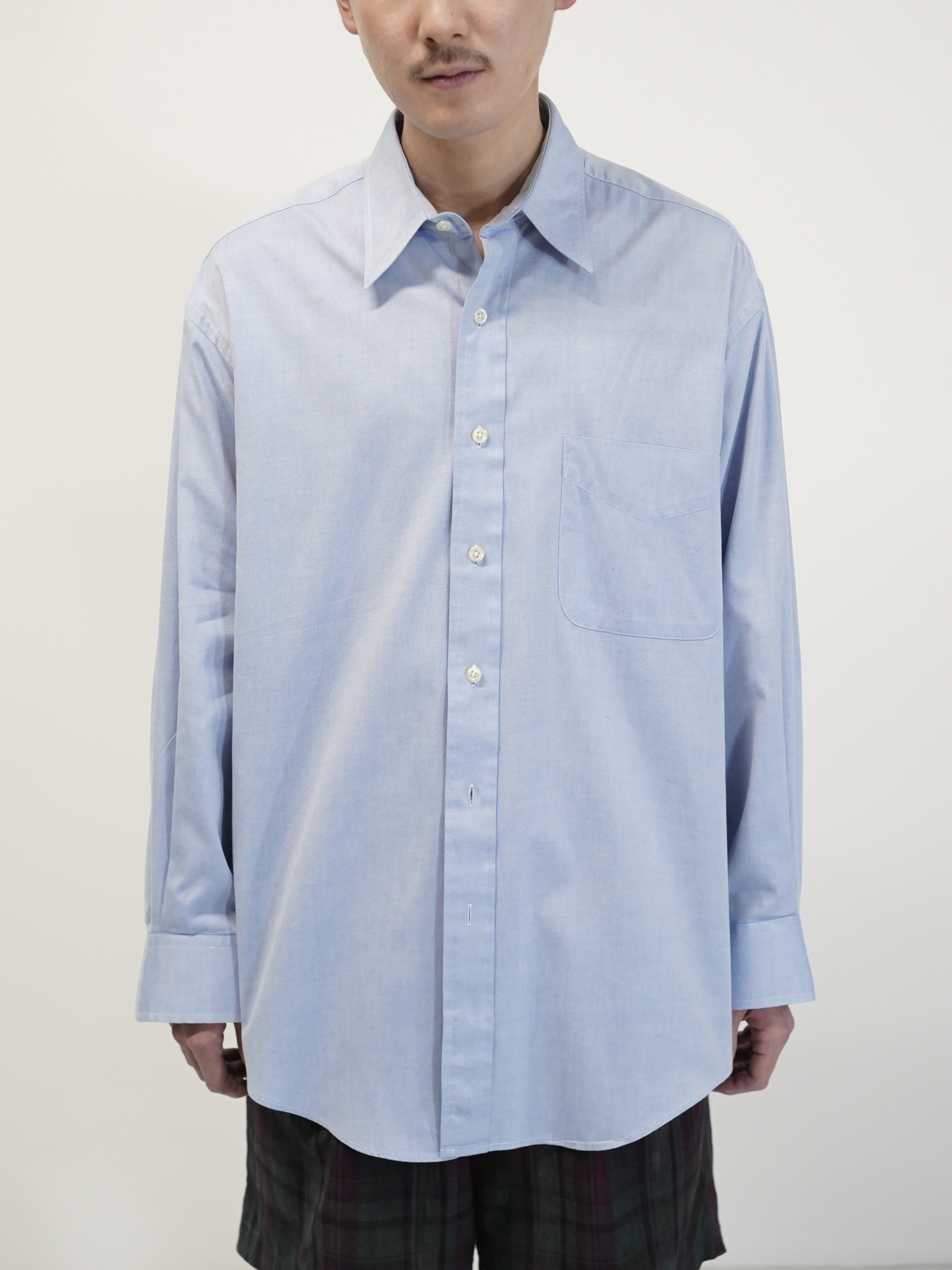 1990's BRITCHES Pinpoint Oxford cotton L/S shirt / Made in Hong Kong