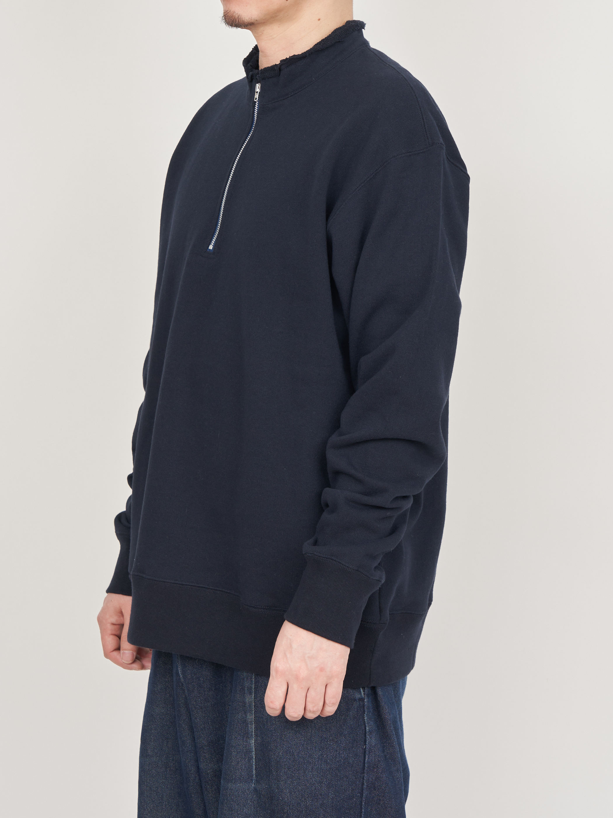 【受注商品】half zip sweat shirt・NAVY
