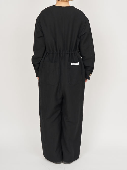 【受注商品】panda rompers・BLACK×BEIGE