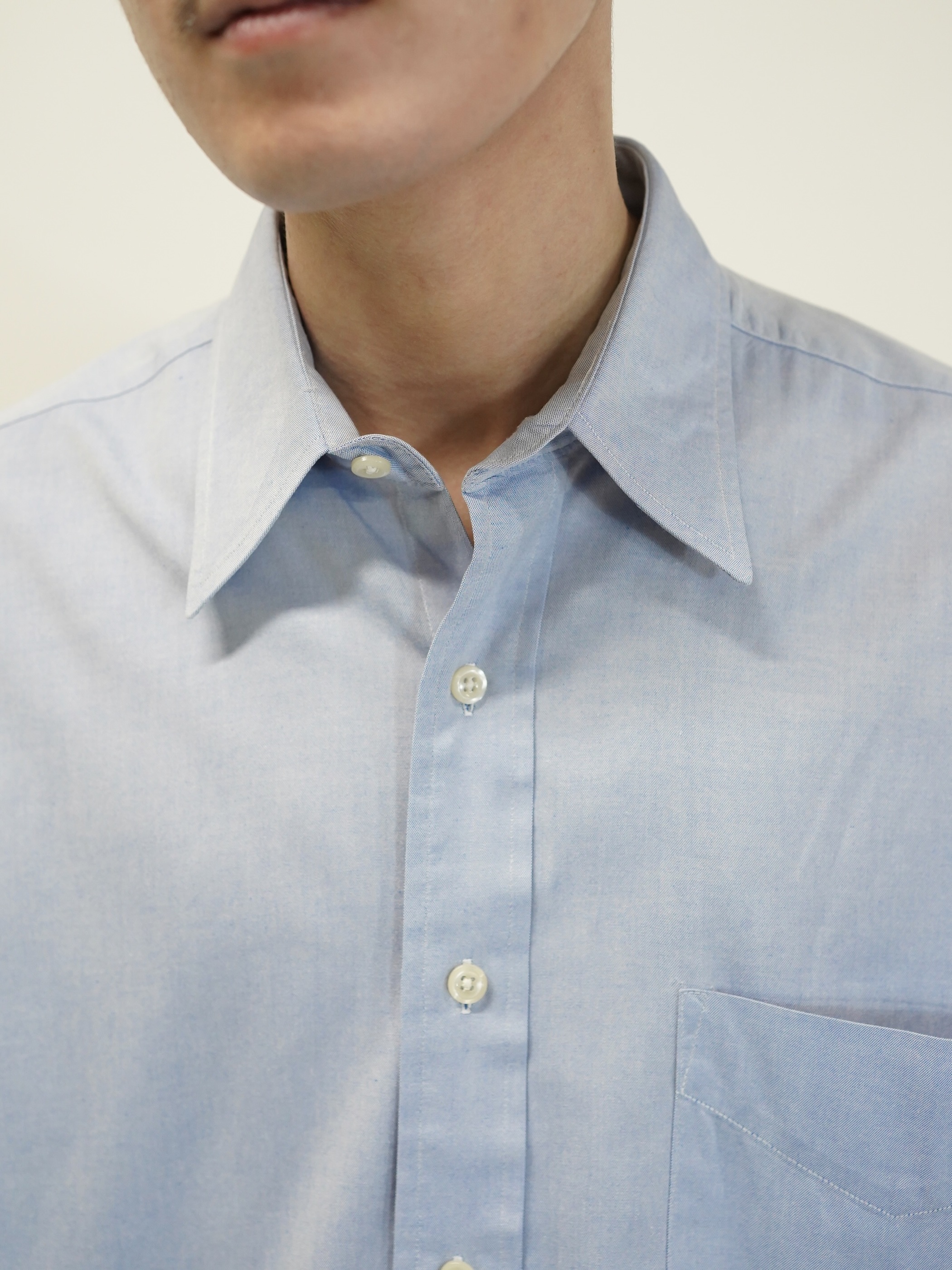 1990's BRITCHES Pinpoint Oxford cotton L/S shirt / Made in Hong Kong