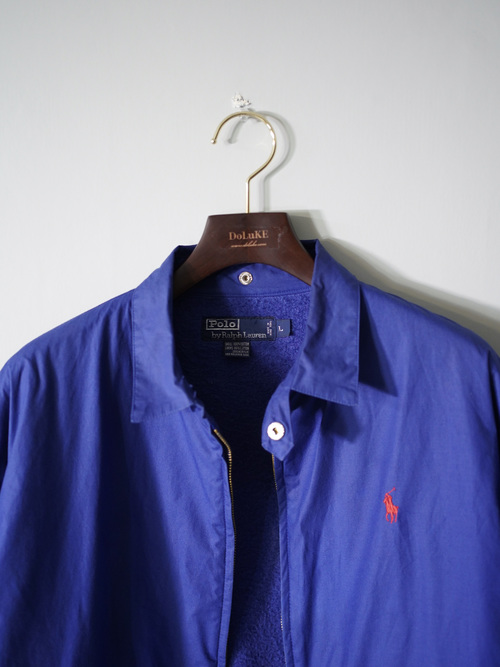 1980's Polo by Ralph Lauren Poplin shell acrilic liner drizzler jacket/Made in Hong Kong