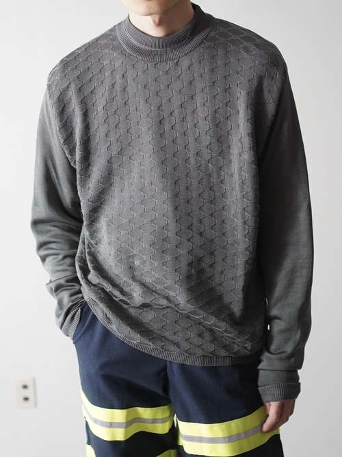 Kilbume & Finch Rayon Cotton knit pattern mock-neck sweater