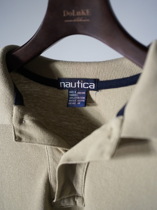 1990's nautica 1point polo shirt / Made in Hong Kong