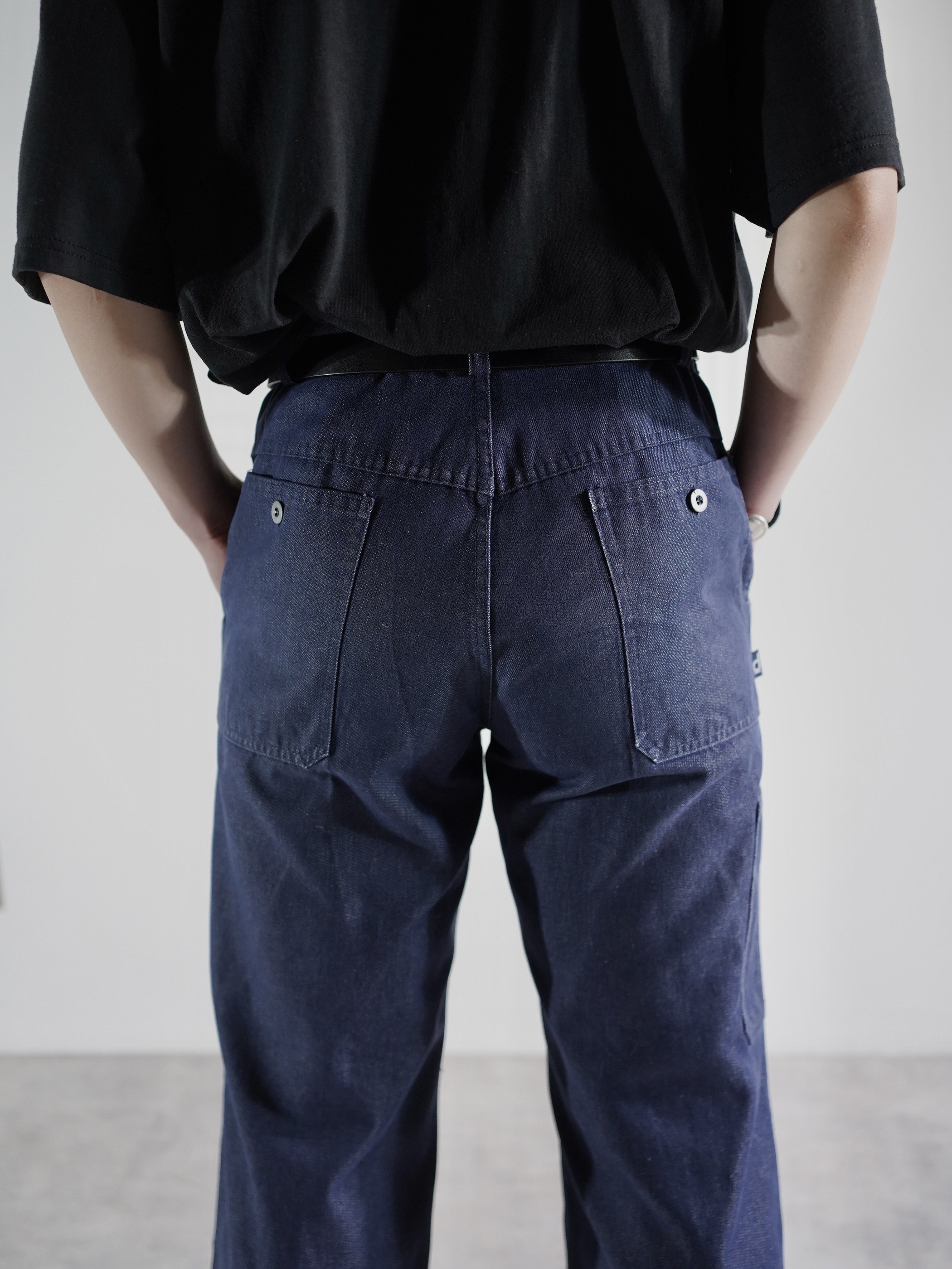 1980's- dolmen Poly cotton Twill Work pants / Fabric in France
