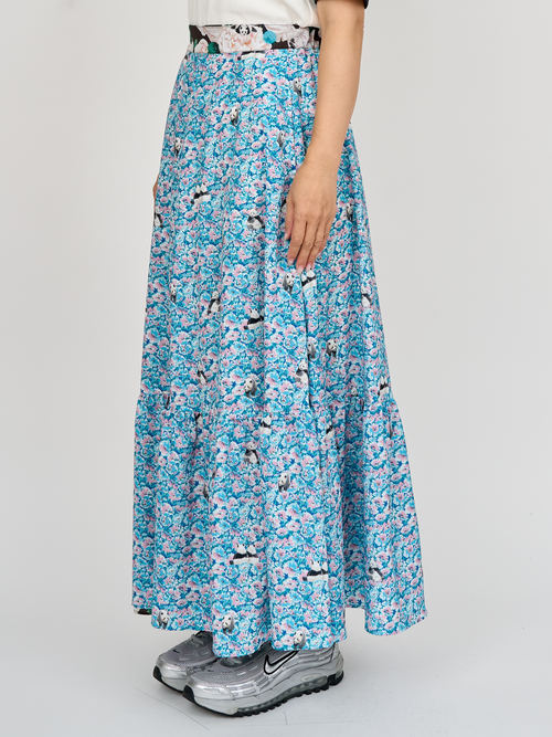 【受注商品】2way wrap skirt・BLUE×BLACK