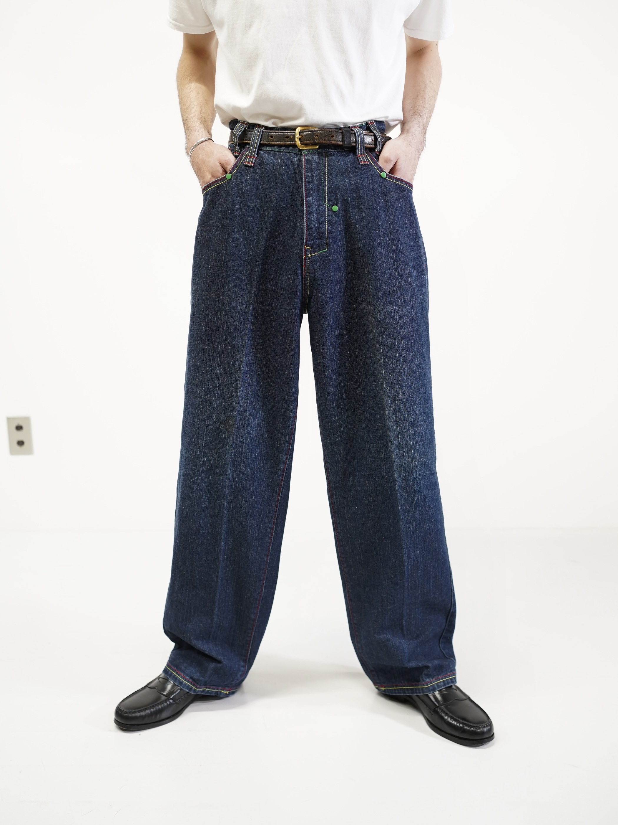 1990-00's Members Property Wide baggy Denim pants