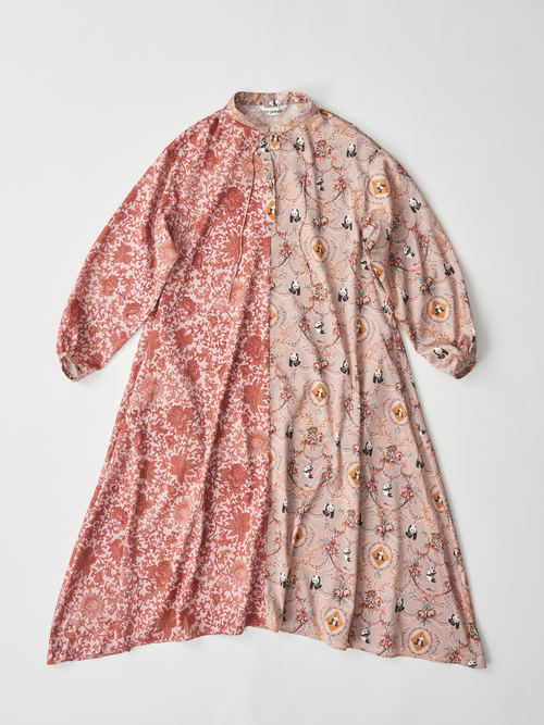 【受注商品】panda printed dress・BEIGE×PINK