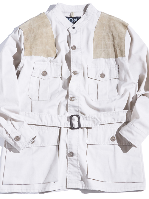 1970s "10-X" collarless hunting jacket -IVORY-