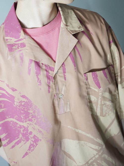 Tropical Front Pullover open collar shirt / Made in FIJI