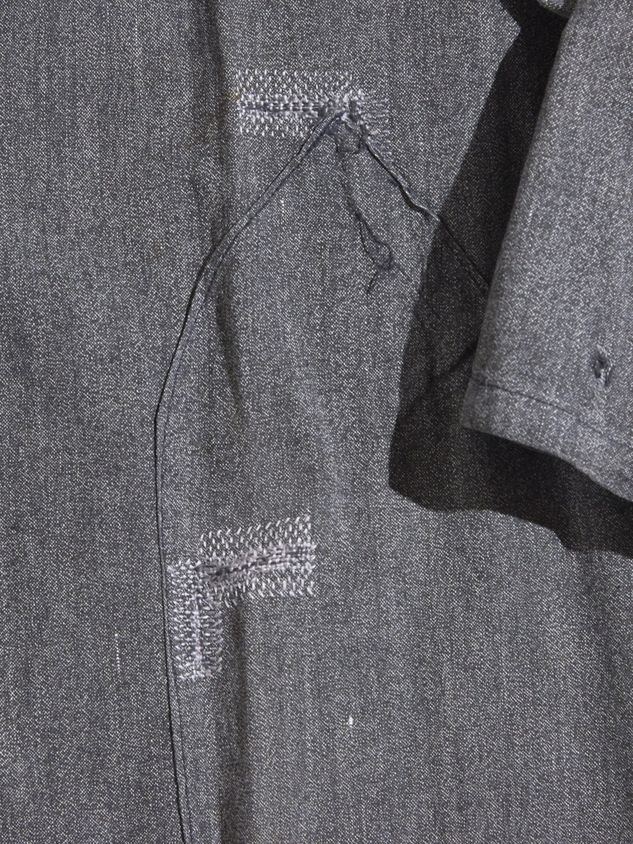 1940-50s "unknown" salt&pepper cotton chamabray atelier coat -GRAY-