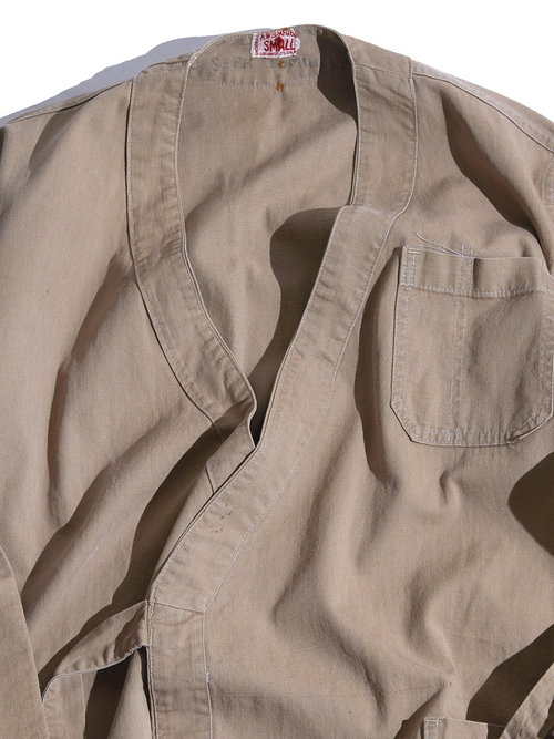 1950s "K.W.B.MFG.CO" cotton twill haori coat -KHAKI-
