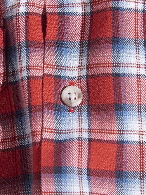 1980s "Polo Ralph Lauren" cotton check shirt -RED-