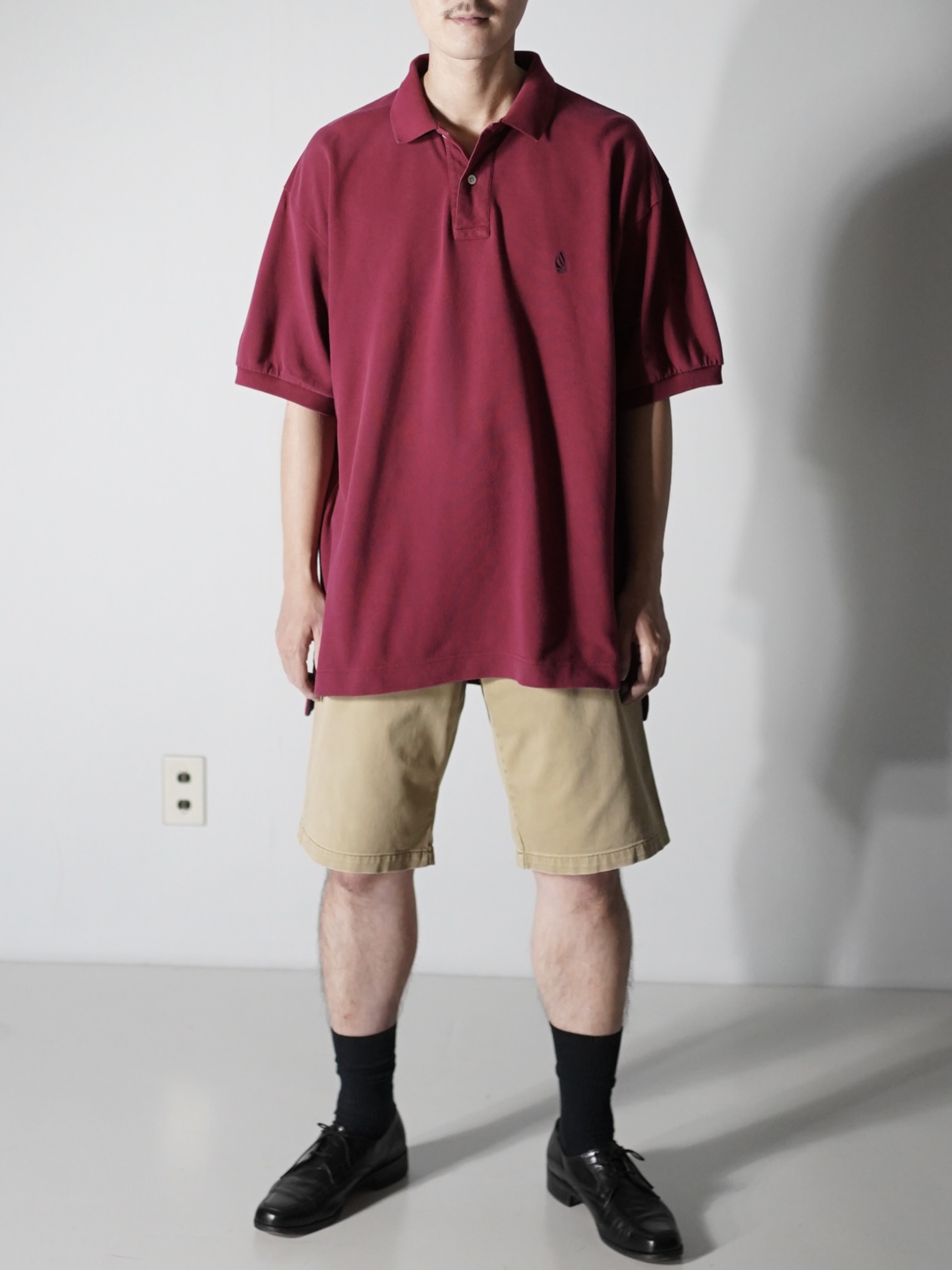 1990's nautica 1point polo shirt / Made in Hong Kong