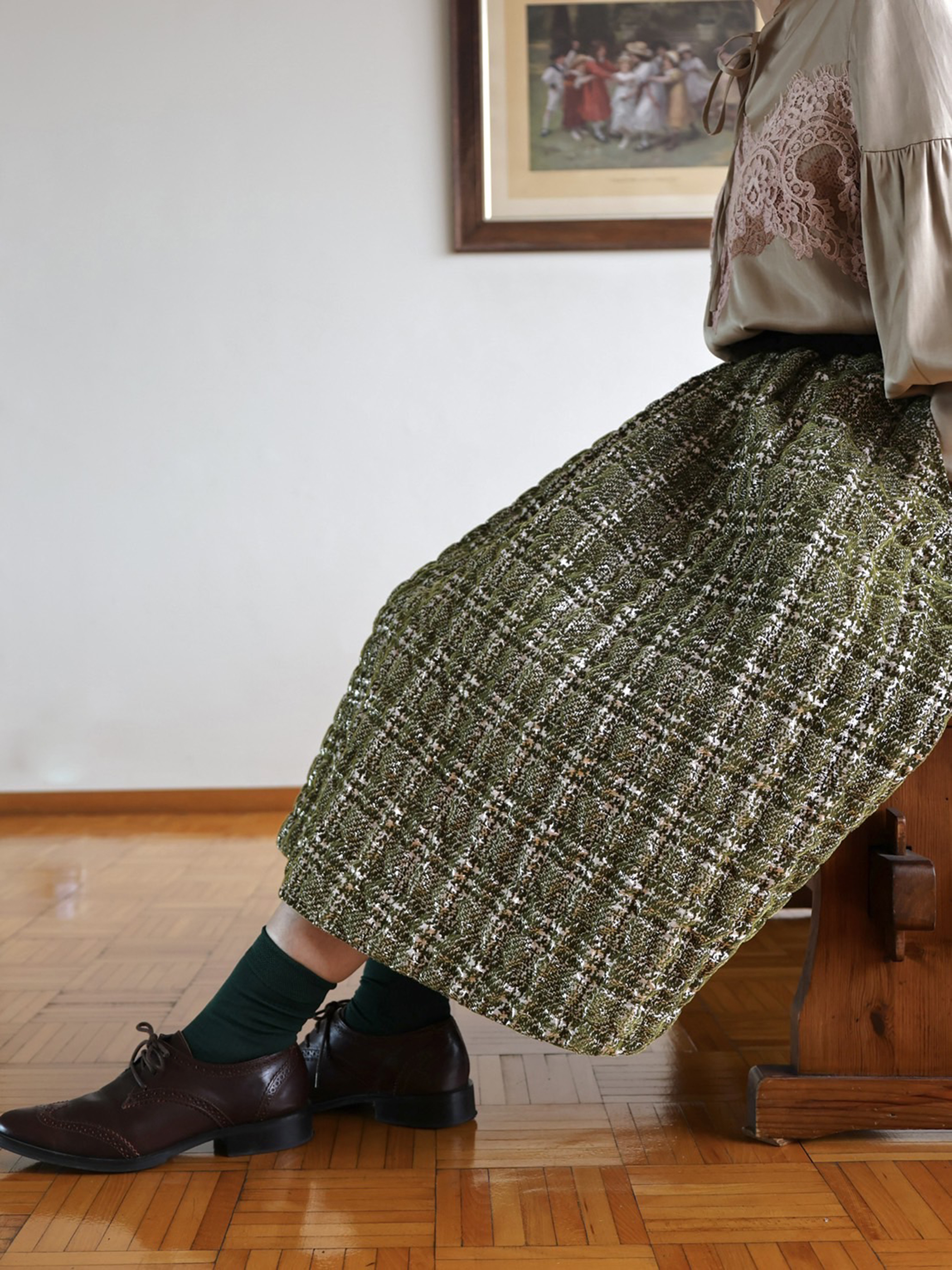 overlace | lame flocking skirt