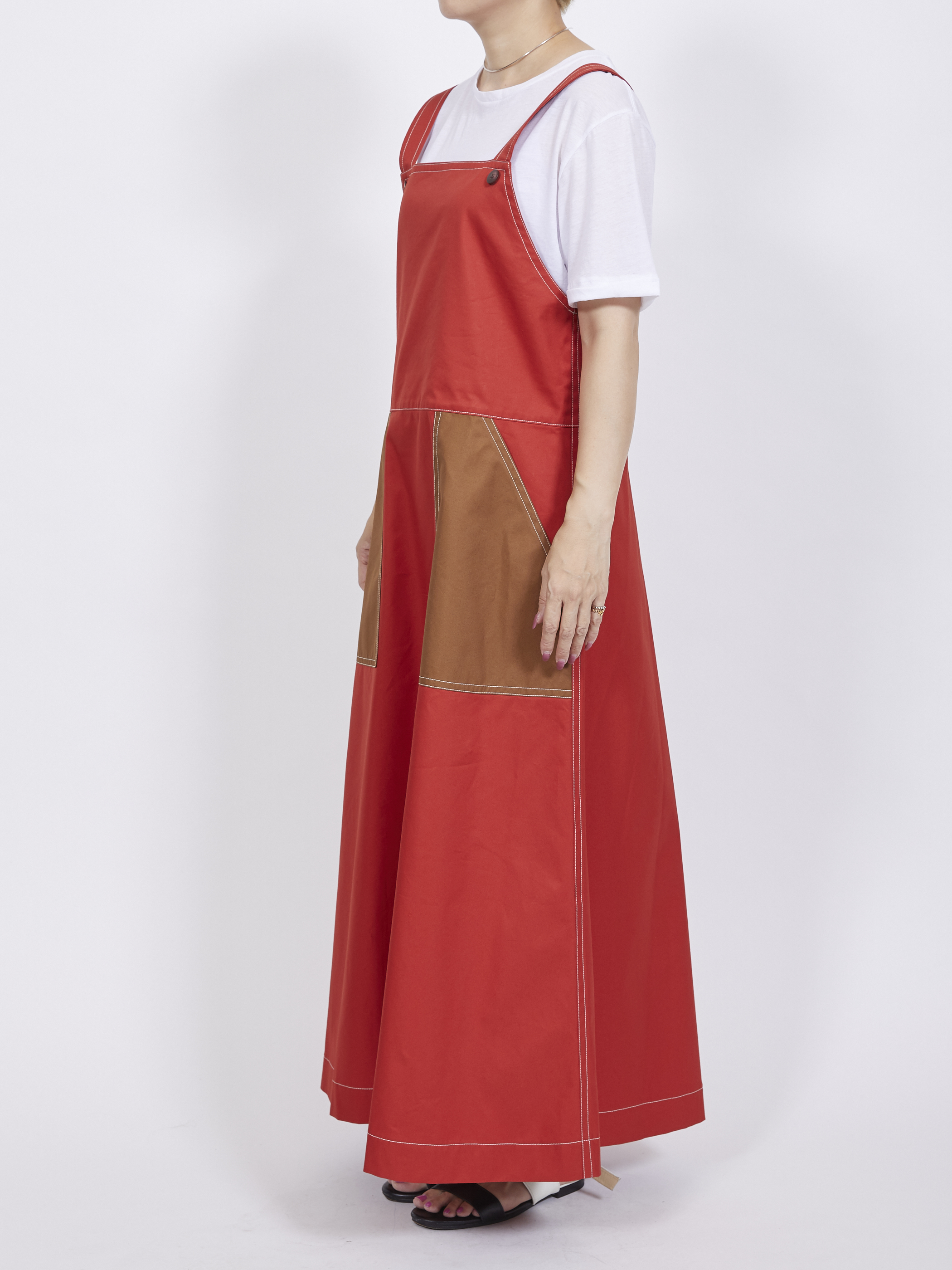 bicolored jumper skirt・ORANGE×BROWN - my panda online shop