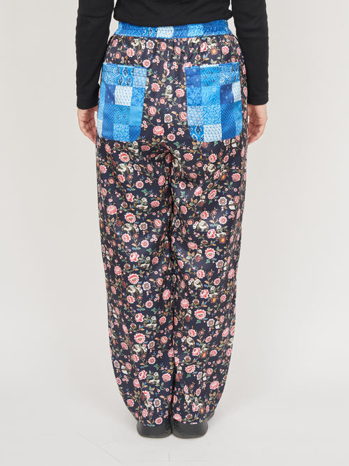 【受注商品】panda printed pajama pants・NAVY×BLUE