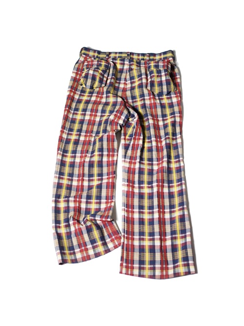 1970~ Unknown Seersucker flare check golf pants