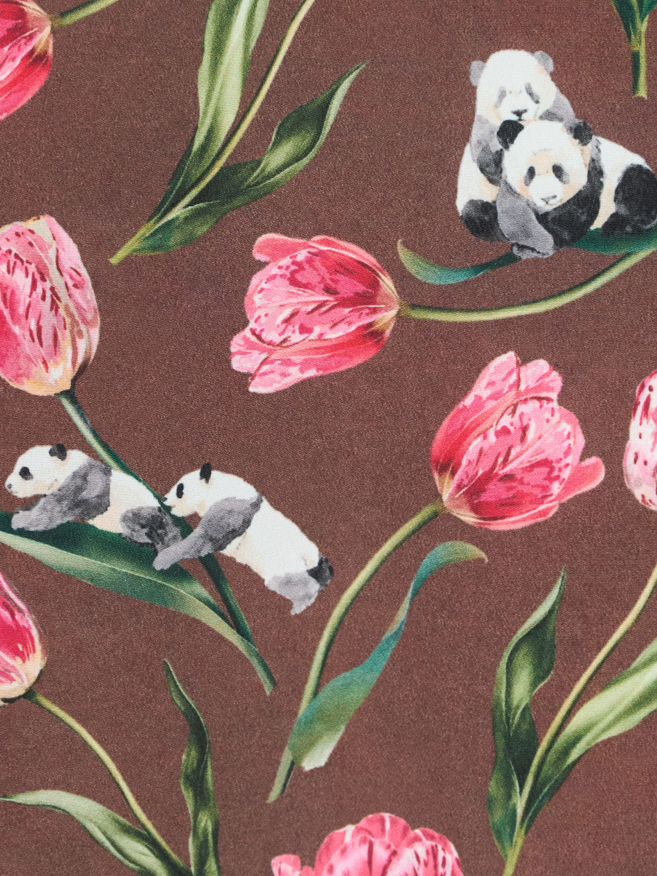 【受注商品】panda printed camisole・BROWN×RED