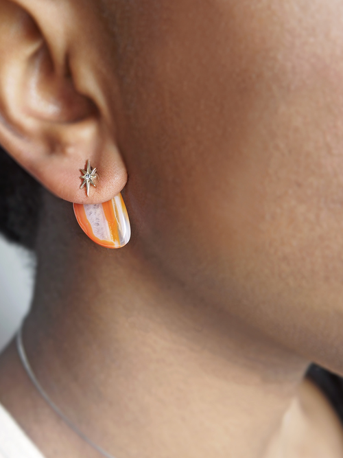 LiniE Official Site | BANDED CARNELIAN PIERCE