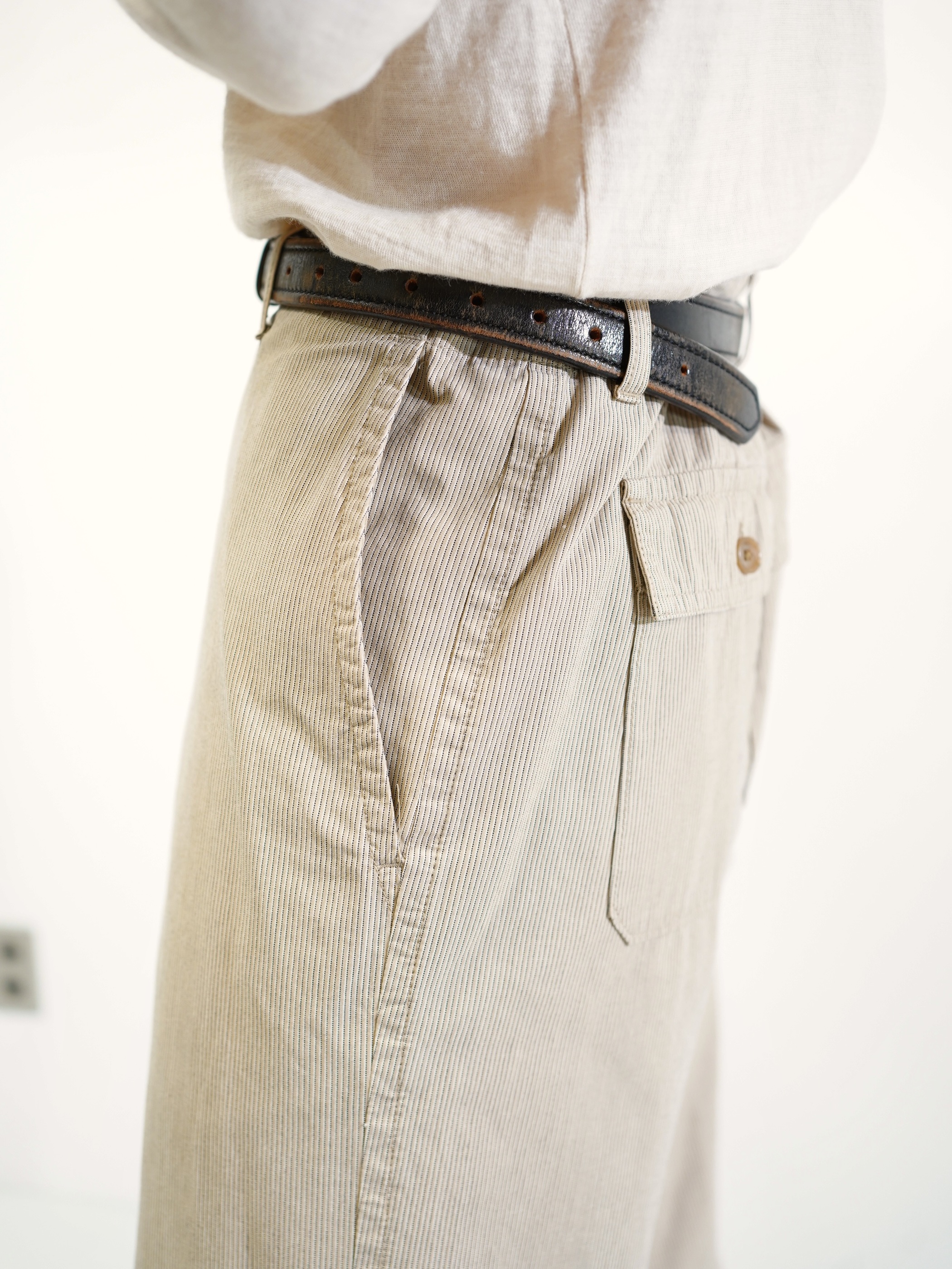 00's BANANA REPUBLIC Cotton stripe trousers / Made in India