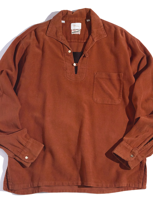 1960s "Penney" HEEKSUEDE cotton pullover shirt -BROWN-