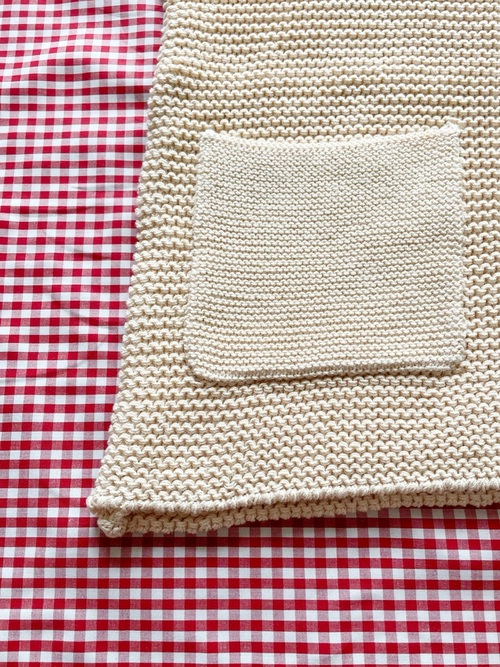 ざっくり手編み風の綿100％ニットベスト