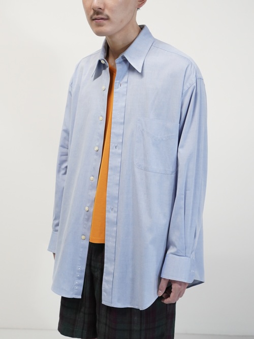 1990's BRITCHES Pinpoint Oxford cotton L/S shirt / Made in Hong Kong