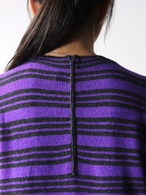 1980's puff sleeve border sweater 