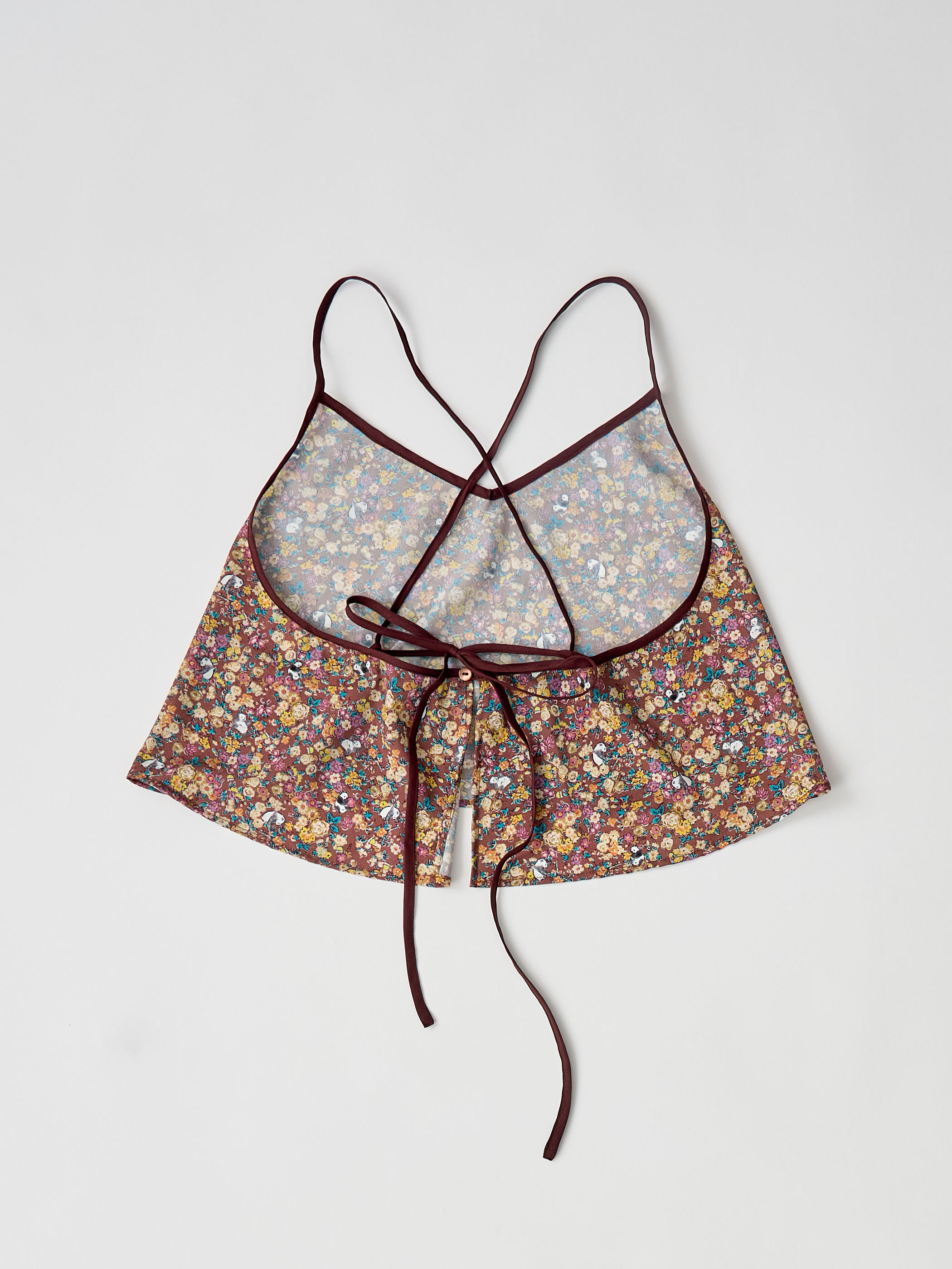 【受注商品】panda printed camisole・BROWN×YELLOW