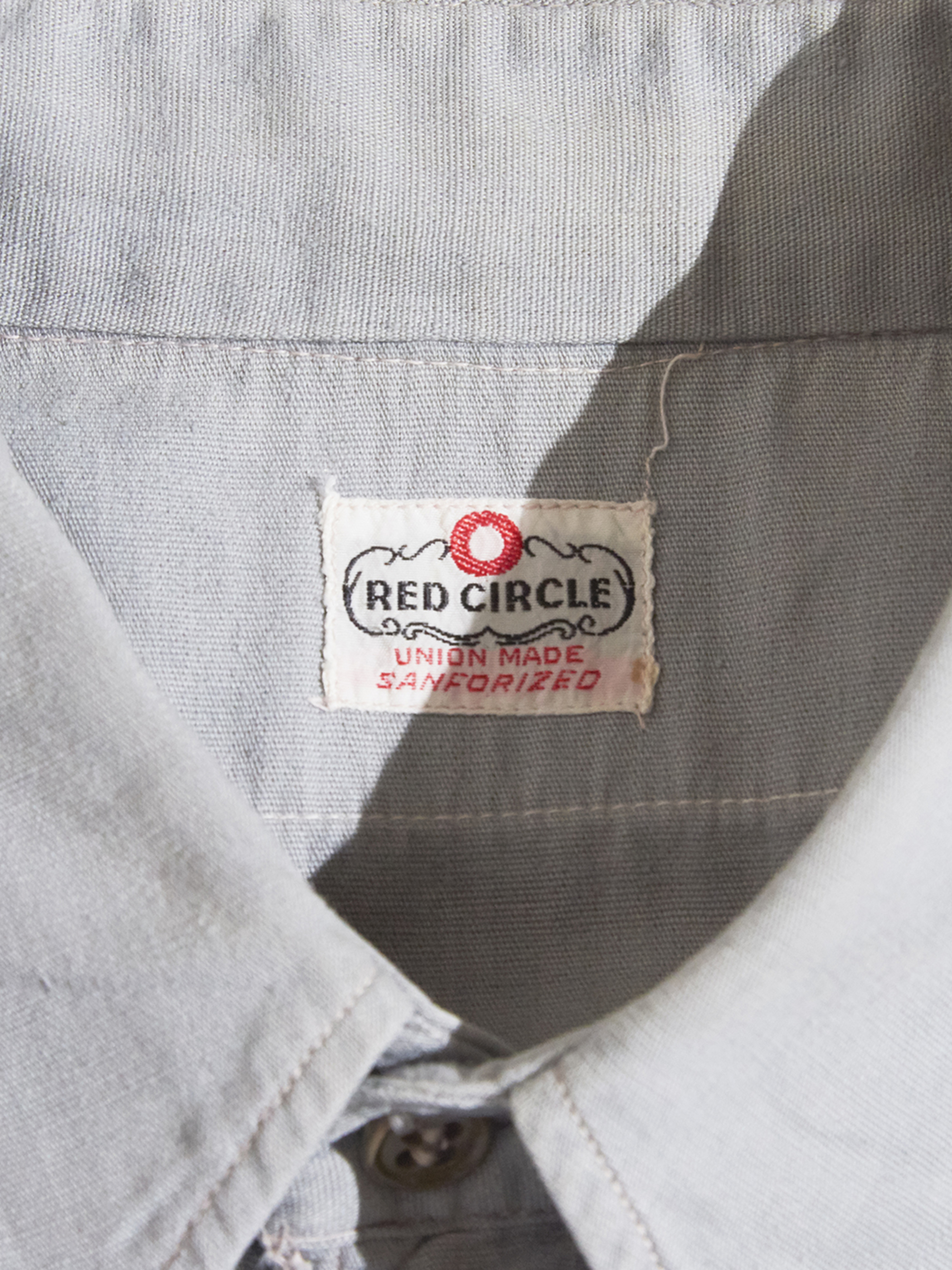 1950s "RED CIRCLE" cotton work shirt -GRAY-