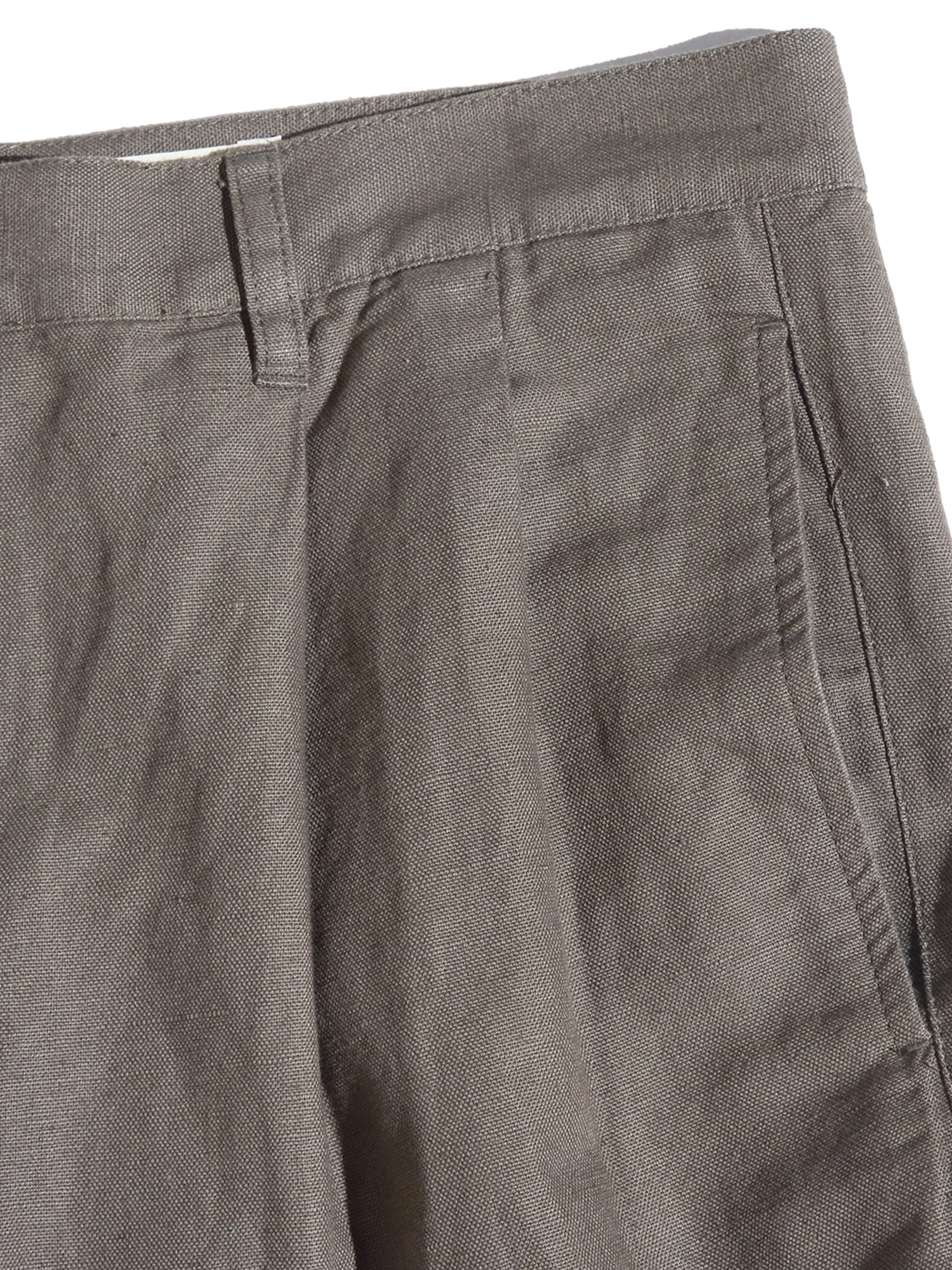 NOS 1990s "Eddie Bauer" cotton / linen tuck pants -KHAKI-