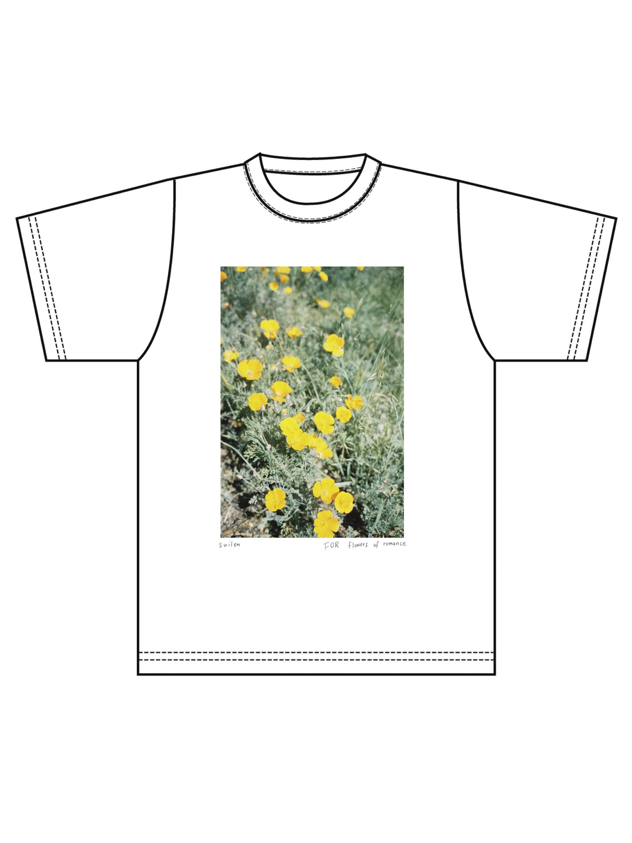 suilen T-shirt col.yellow flowers