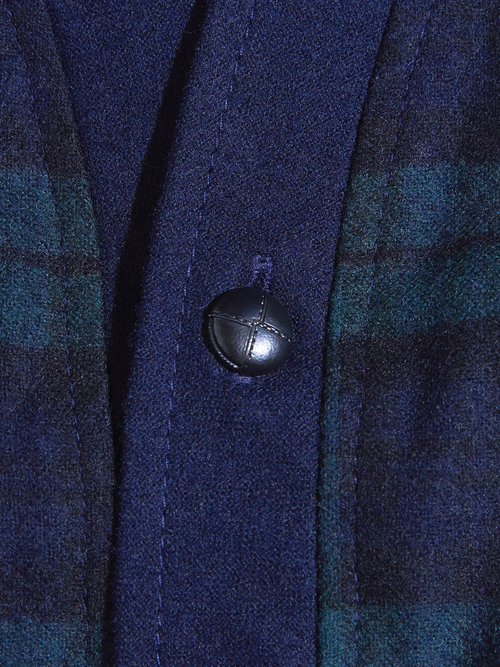 1980s "PENDLETON" wool check cardigan -BLACK WATCH-