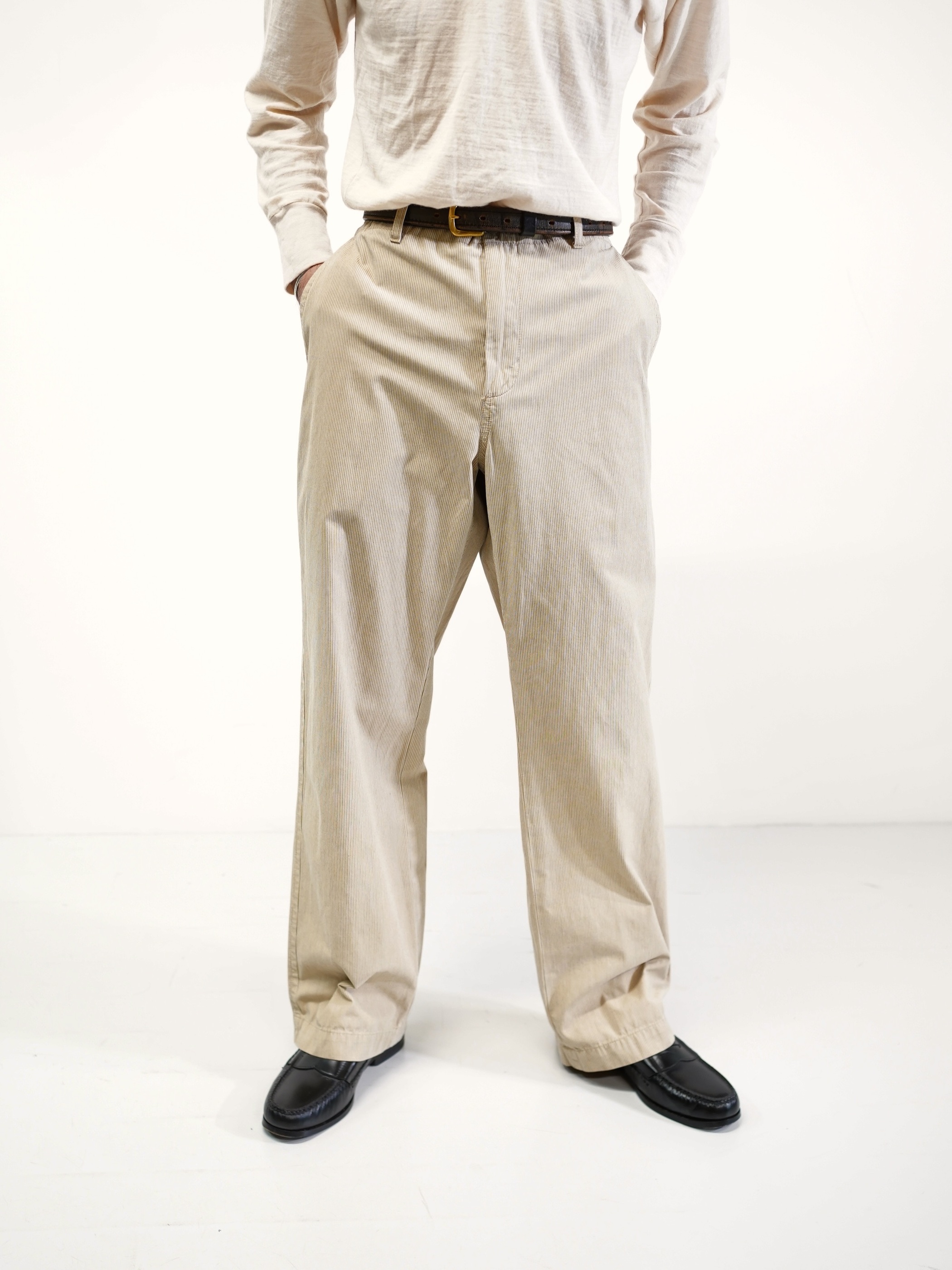 00's BANANA REPUBLIC Cotton stripe trousers / Made in India