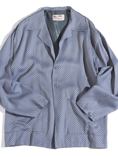 1950s "Stratlord" rayon pattern jacket -GREY-