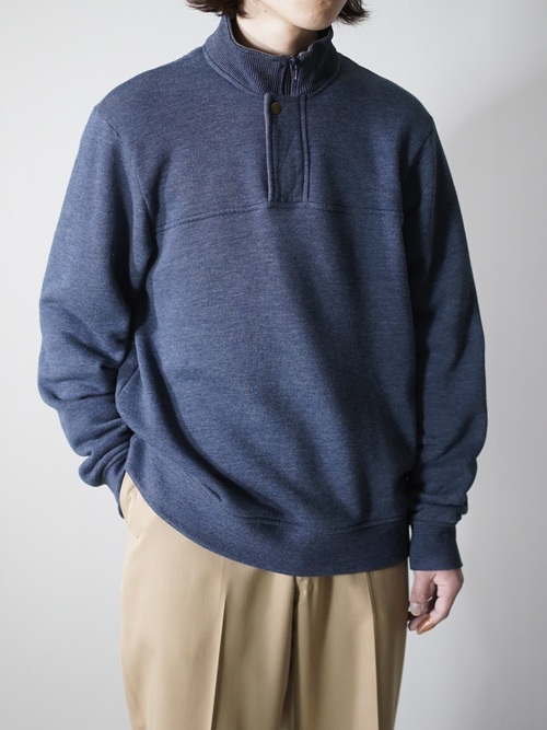 ORIVS Flap half-zip design sweat shirts