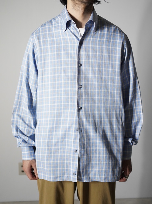 Ermenegildo Zegna Cotton 隠しB.D. dress shirt / Made in Turkey