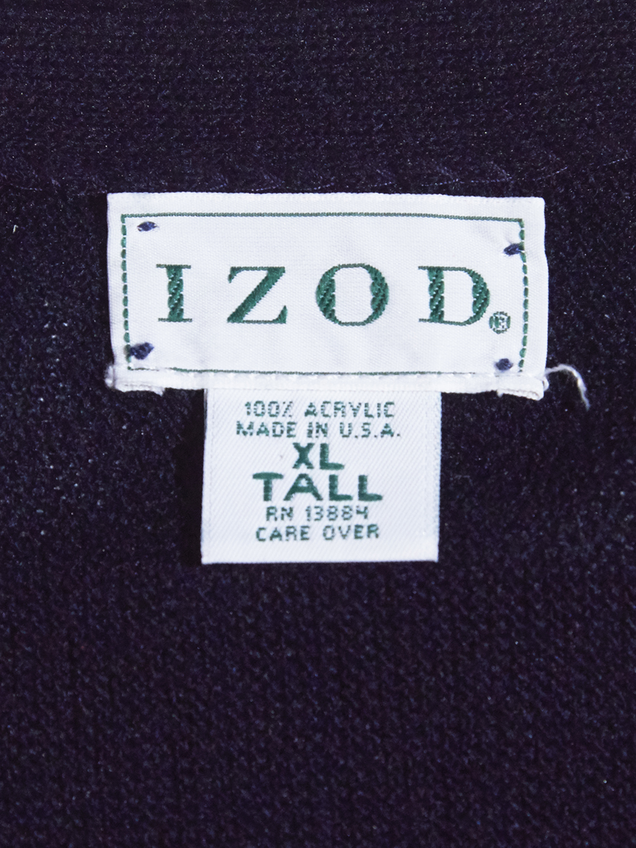1980s "IZOD" acrylic knit cardigan -DARK NAVY-