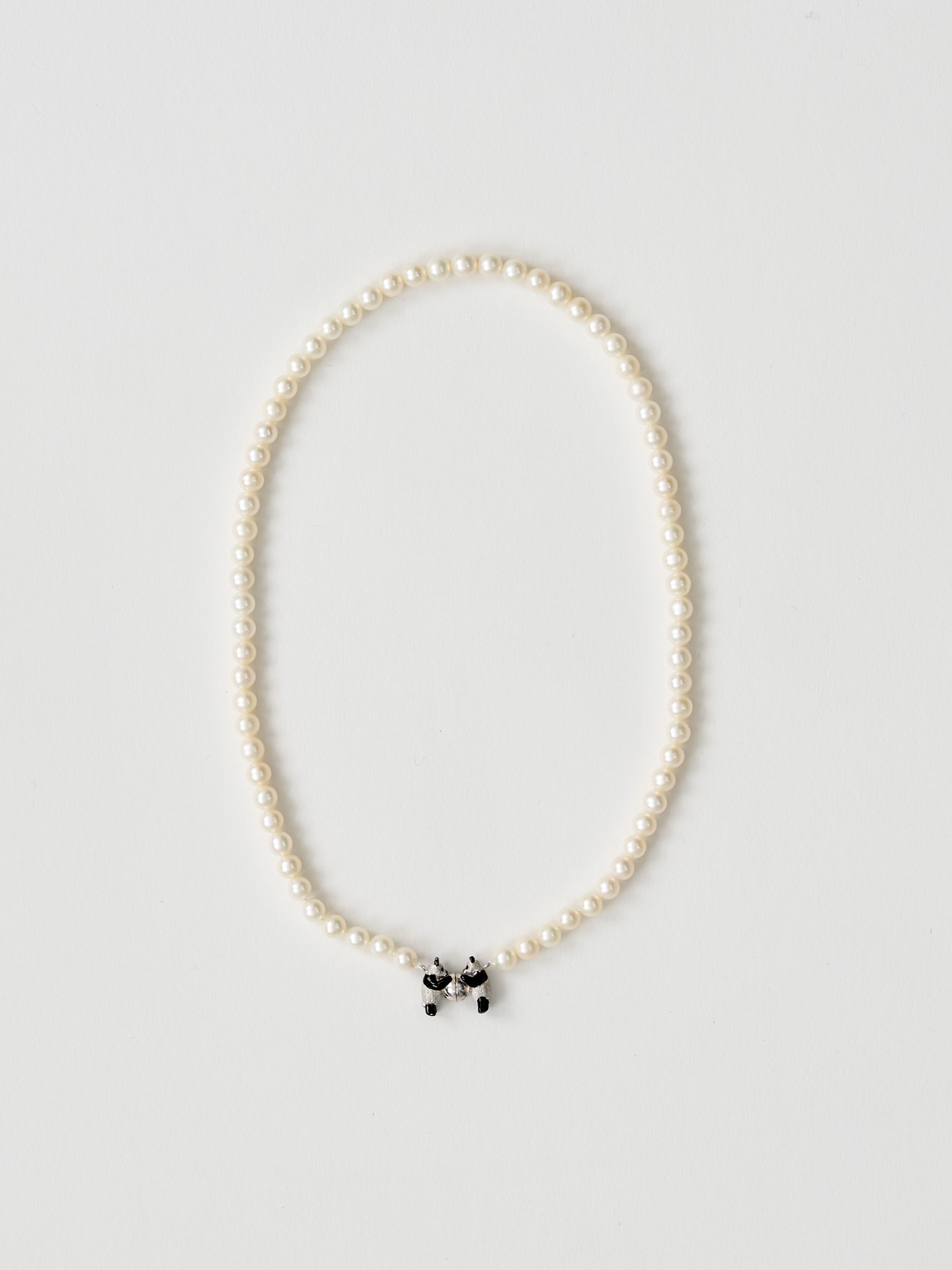 【受注商品】〈simmon×my panda〉twin pandas pearl neckless・SILVER 【受注商品】〈simmon×my panda〉twin pandas pearl neckless・SILVER