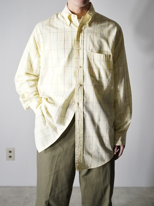 1990's LANDS' END B.D. Cotton dress shirt / Made in Hong Kong