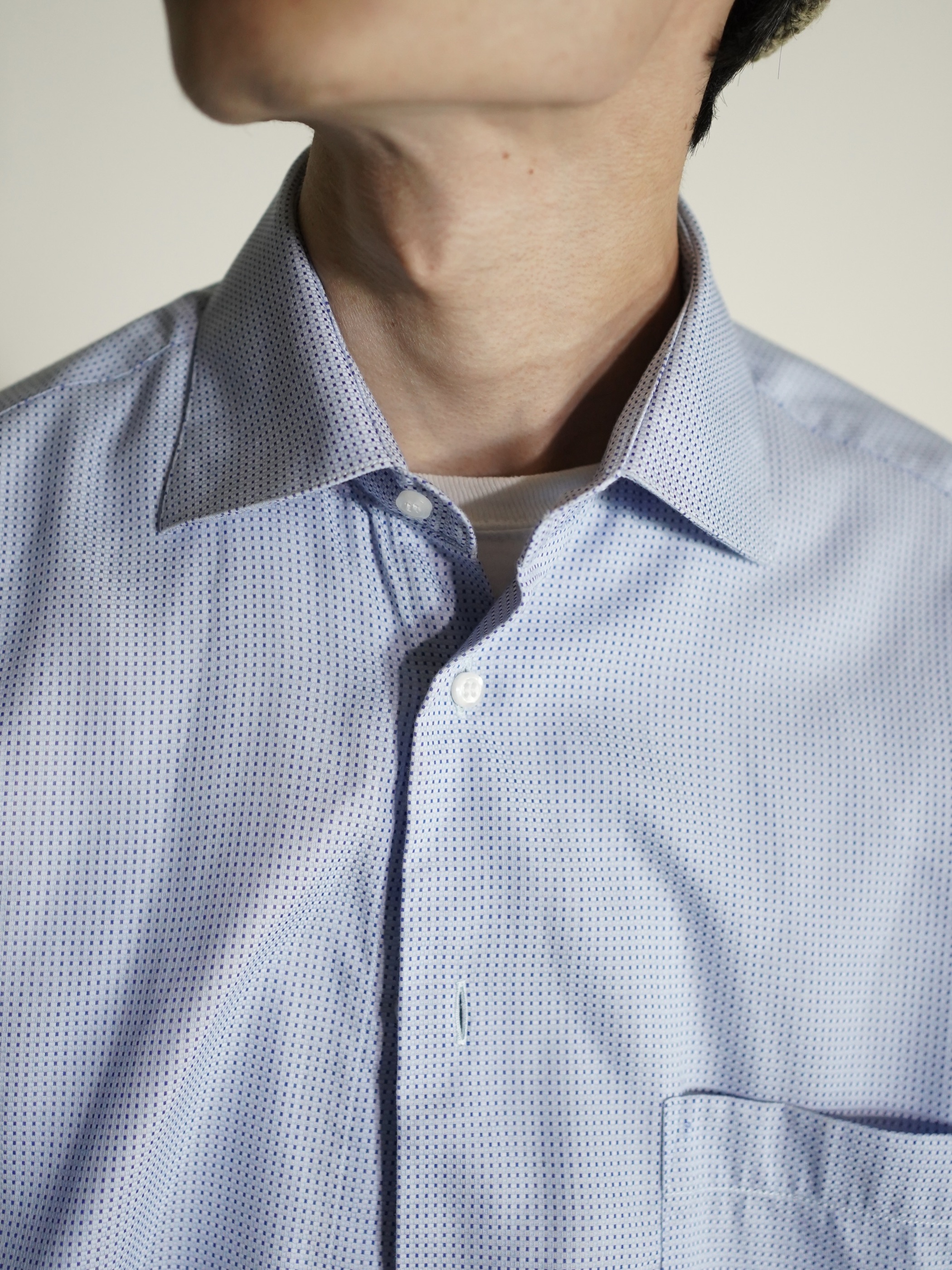 St Croix Woven pattern cotton L/S shirt / Made in Italy