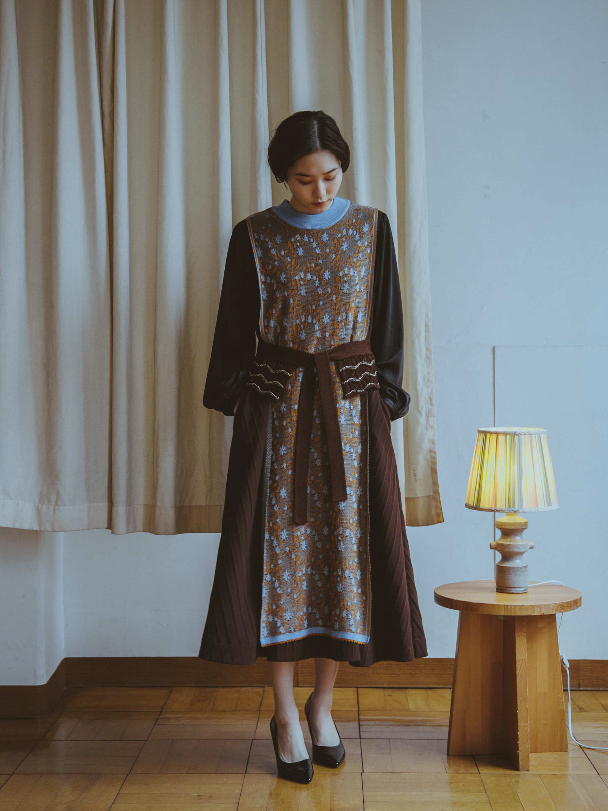 YUKI SHIMANE | 【SOLD OUT】Flower Sparkle knit vest dress - LUSTER