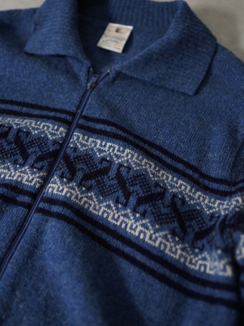 1970-80's St michael Shetland wool zip polo shirts / Made in U.K.