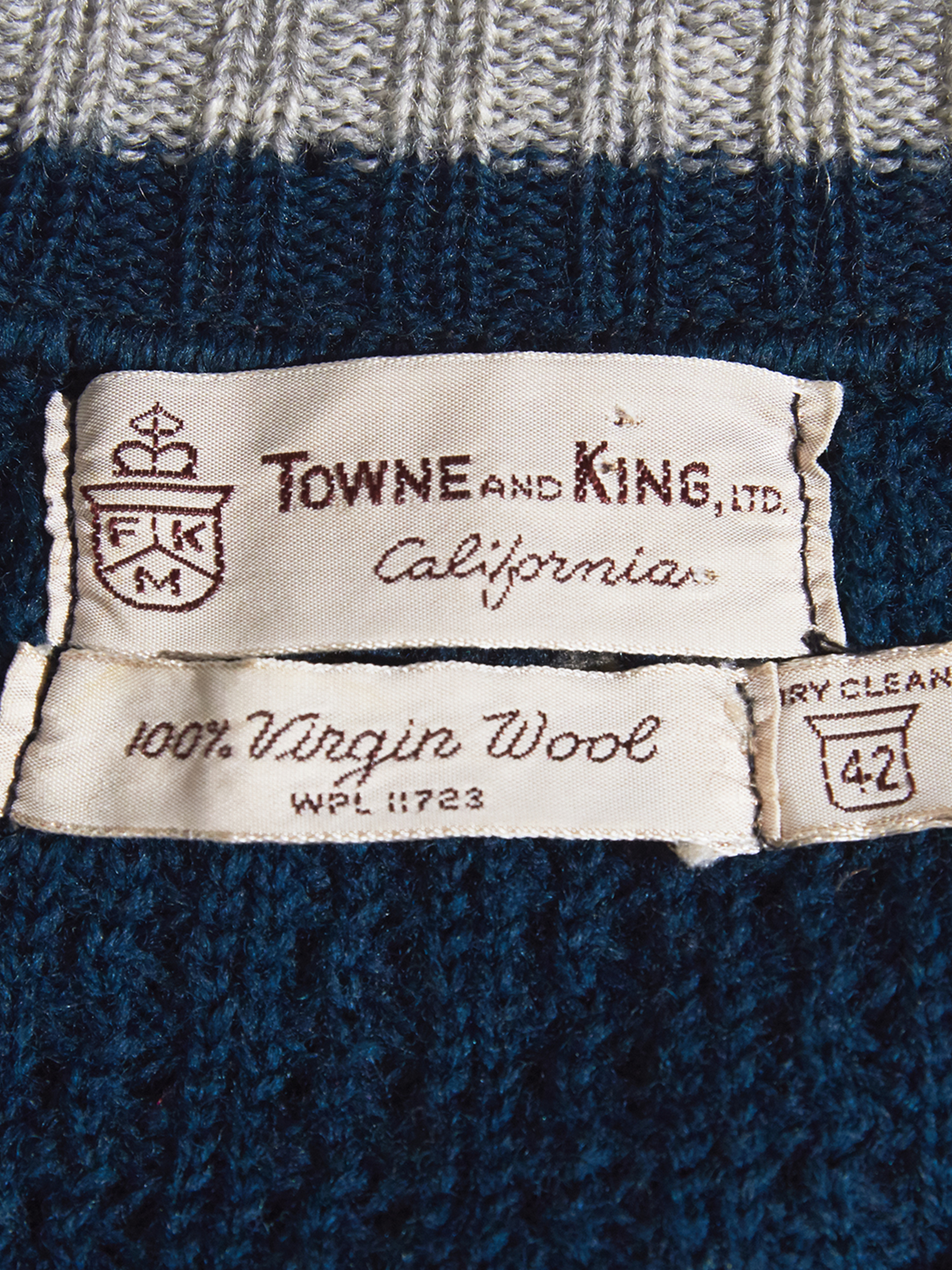1960s "TOWNE AND KING" wool zip up knit -GREEN-