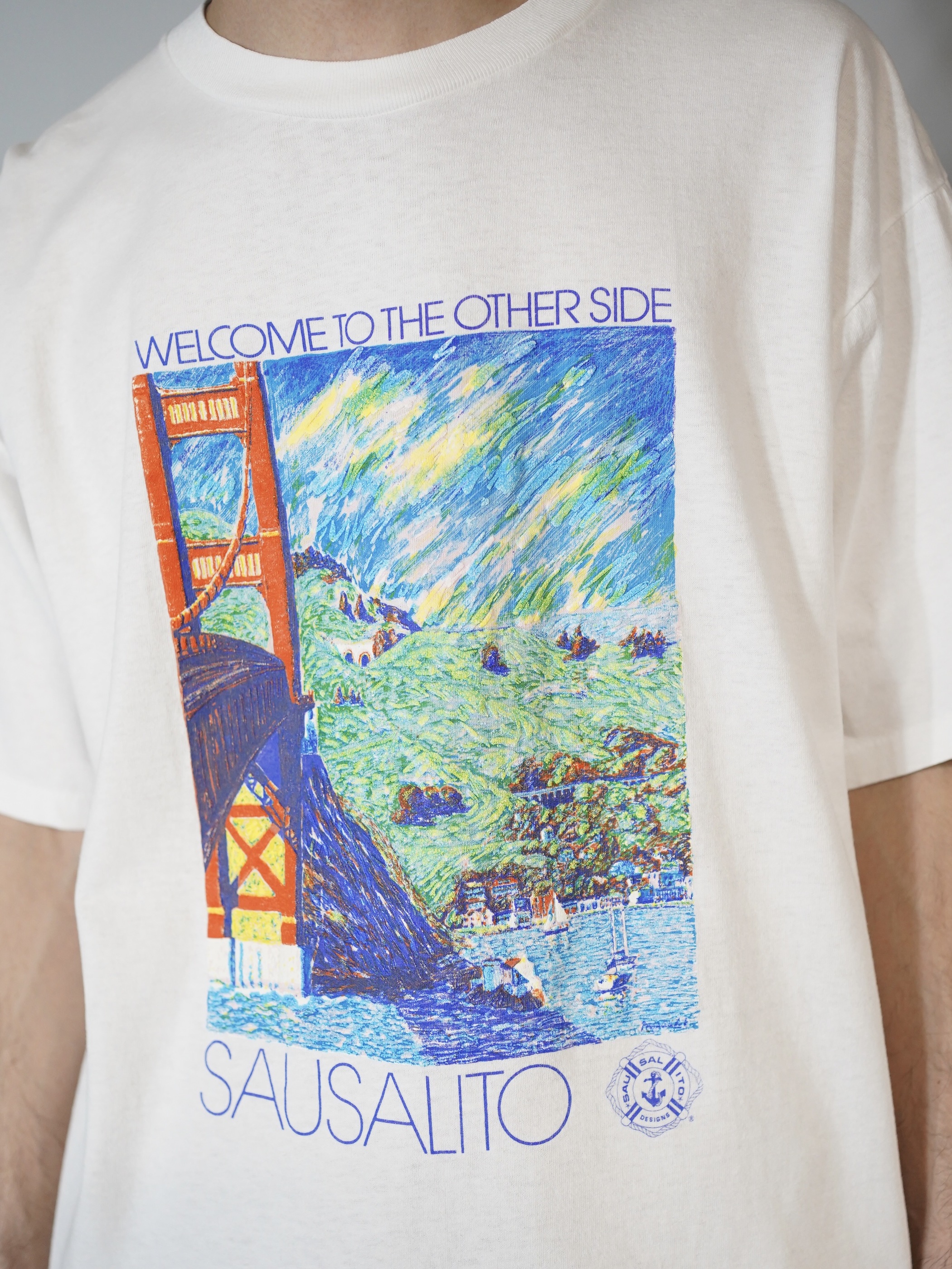 1990's SAUSALITO Print T-shirt