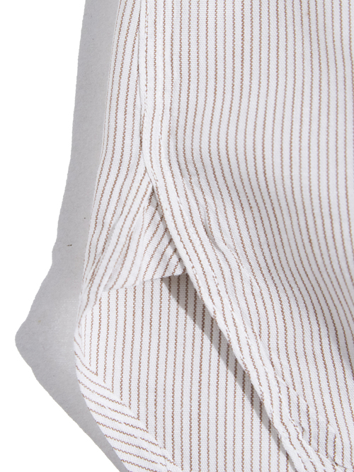 1950s "Packard" tab collar stripe dress shirt -BROWN-