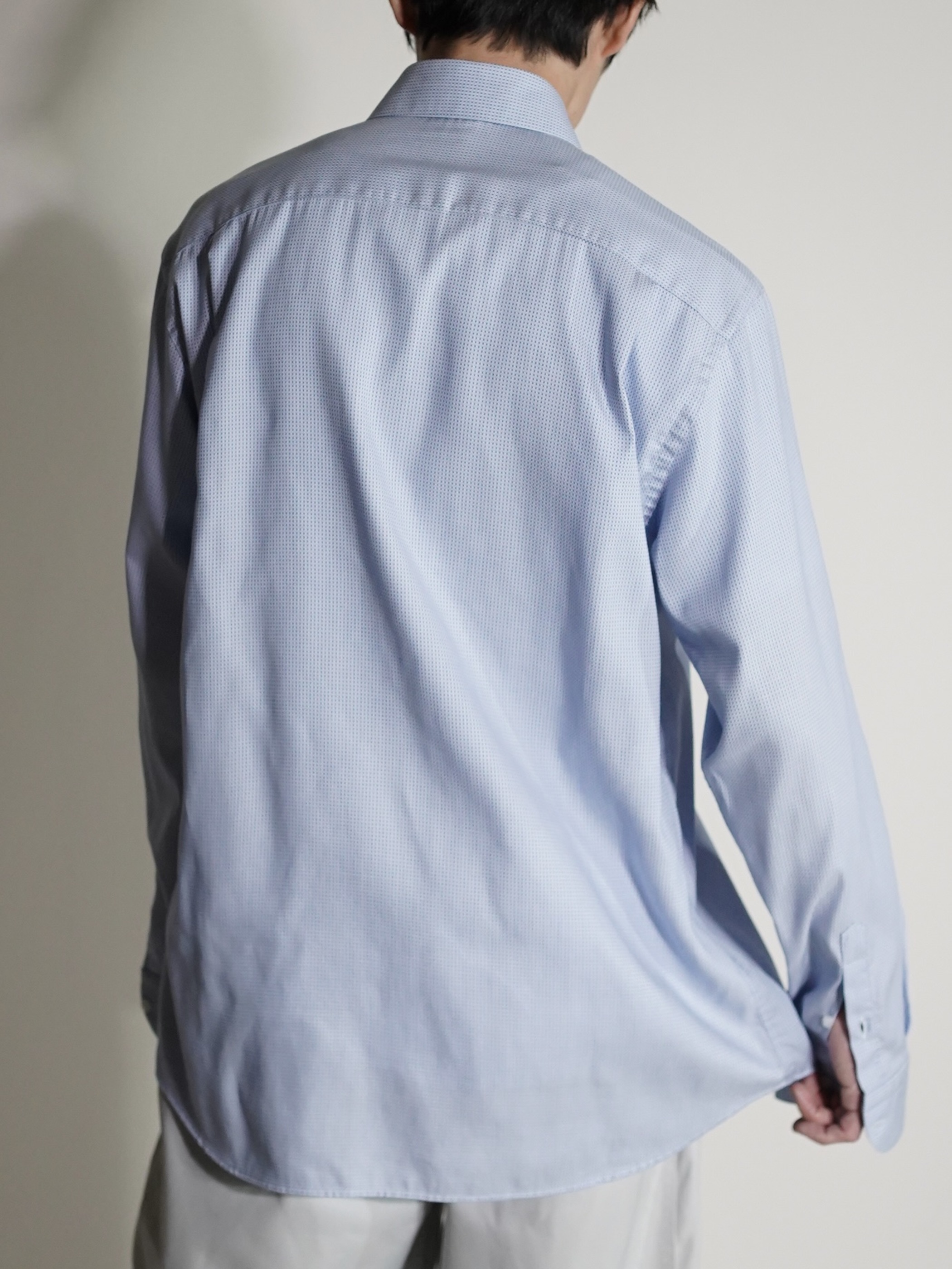 St Croix Woven pattern cotton L/S shirt / Made in Italy