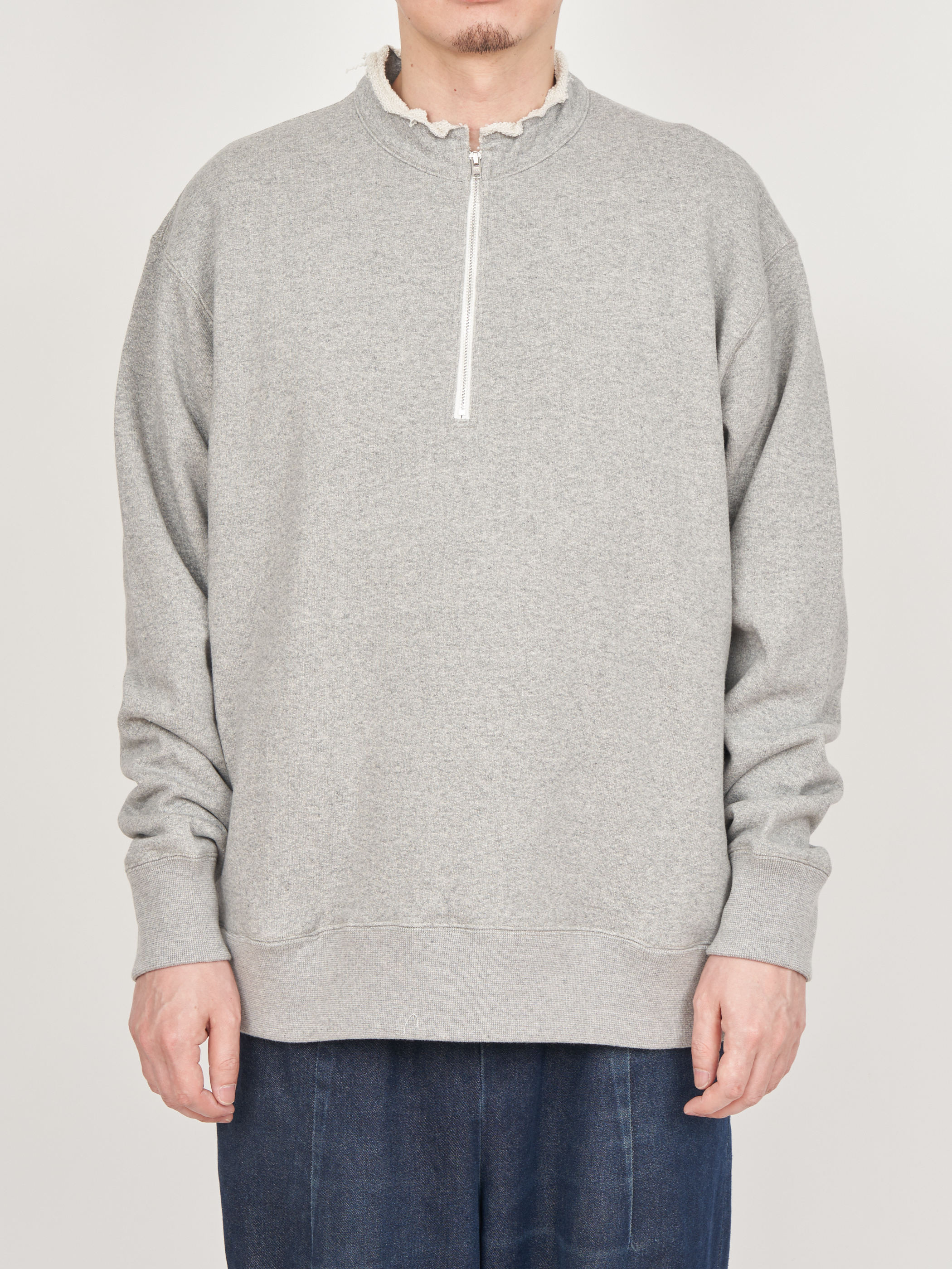 【受注商品】half zip sweat shirt・GRAY